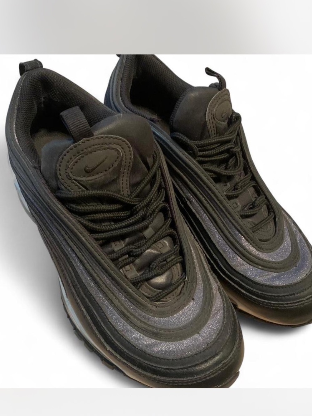 Nike womens Air Max 97 Triple Black with Reflective Trim